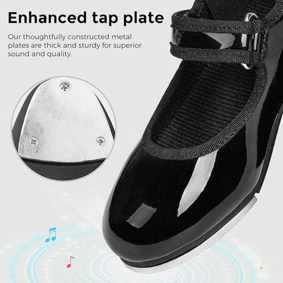 Stelle Tap Shoes for Girls PU Leather Dance Shoes Little Kid Black Size 13 M - Picture 13 of 14